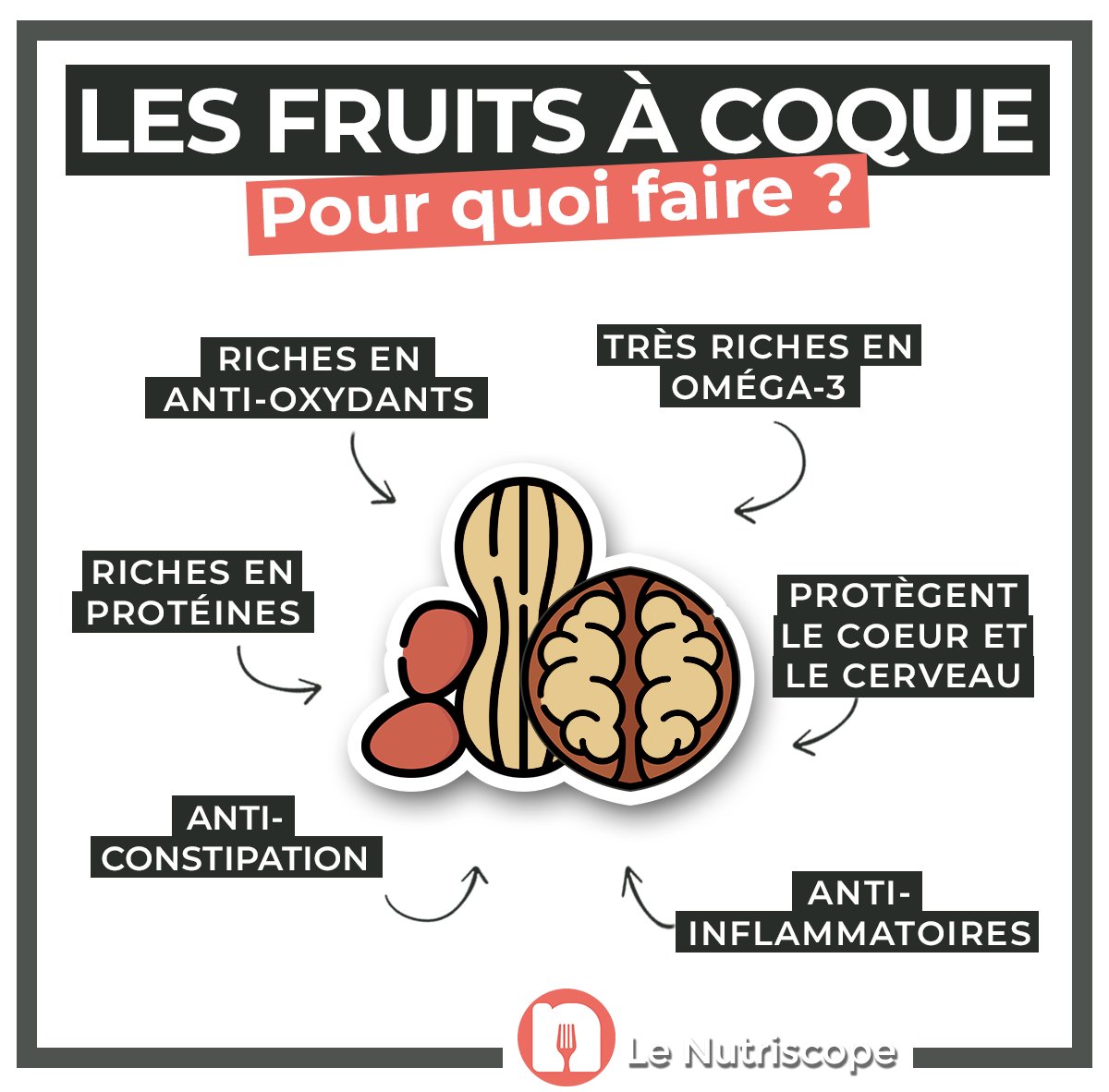 Je vous recommande vivement d’inclure 1 à 2 poignées (d’environ 15 à 20g chacune) de fruits secs à coques tous les jours : des protéines, du bon gras, des vitamines, des minéraux, des fibres… Il y a tout ce dont votre corps a besoin dedans. ✅

Vous en manger souvent ?