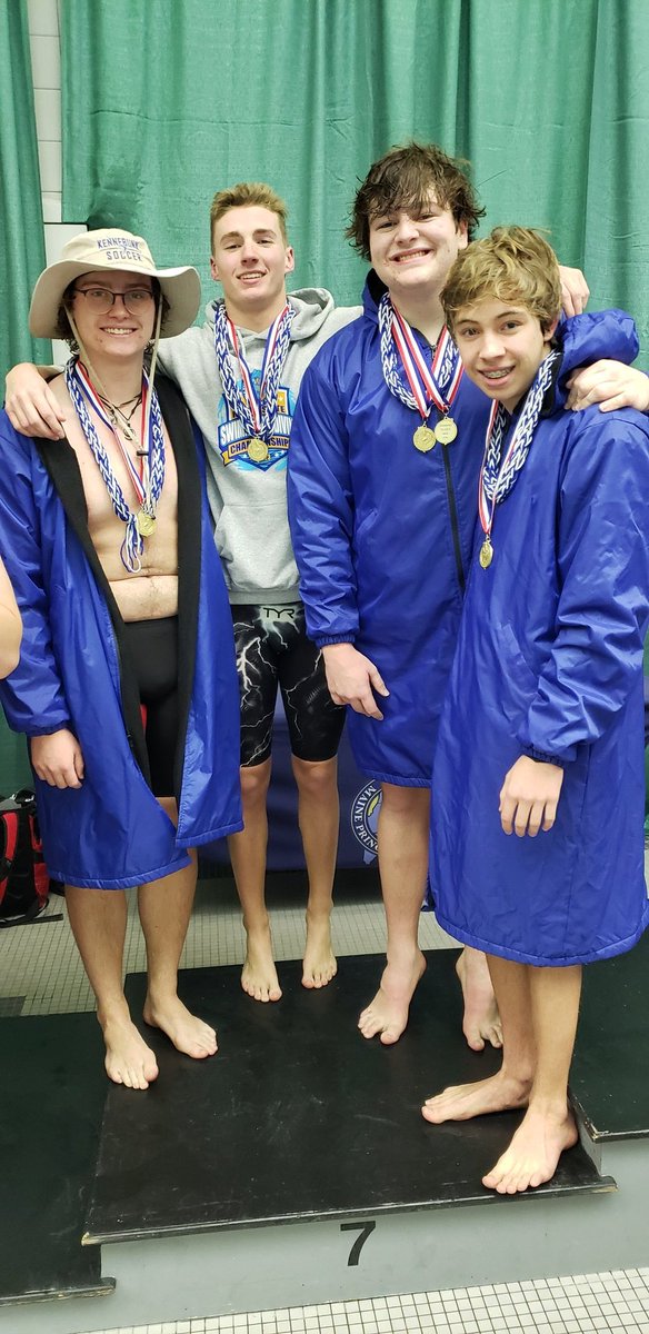 2023 Boys Class A 400 Freestyle Relay 7th place, Elliot, Oliver, Laird &amp; Henry!! Congratulations Kennebunk Boys!! <a href="/PrincipalKHS/">Robbie Reno</a> <a href="/CoachCoulombe/">Coach Coulombe</a> <a href="/KennebunkAD/">Kennebunk AD</a>