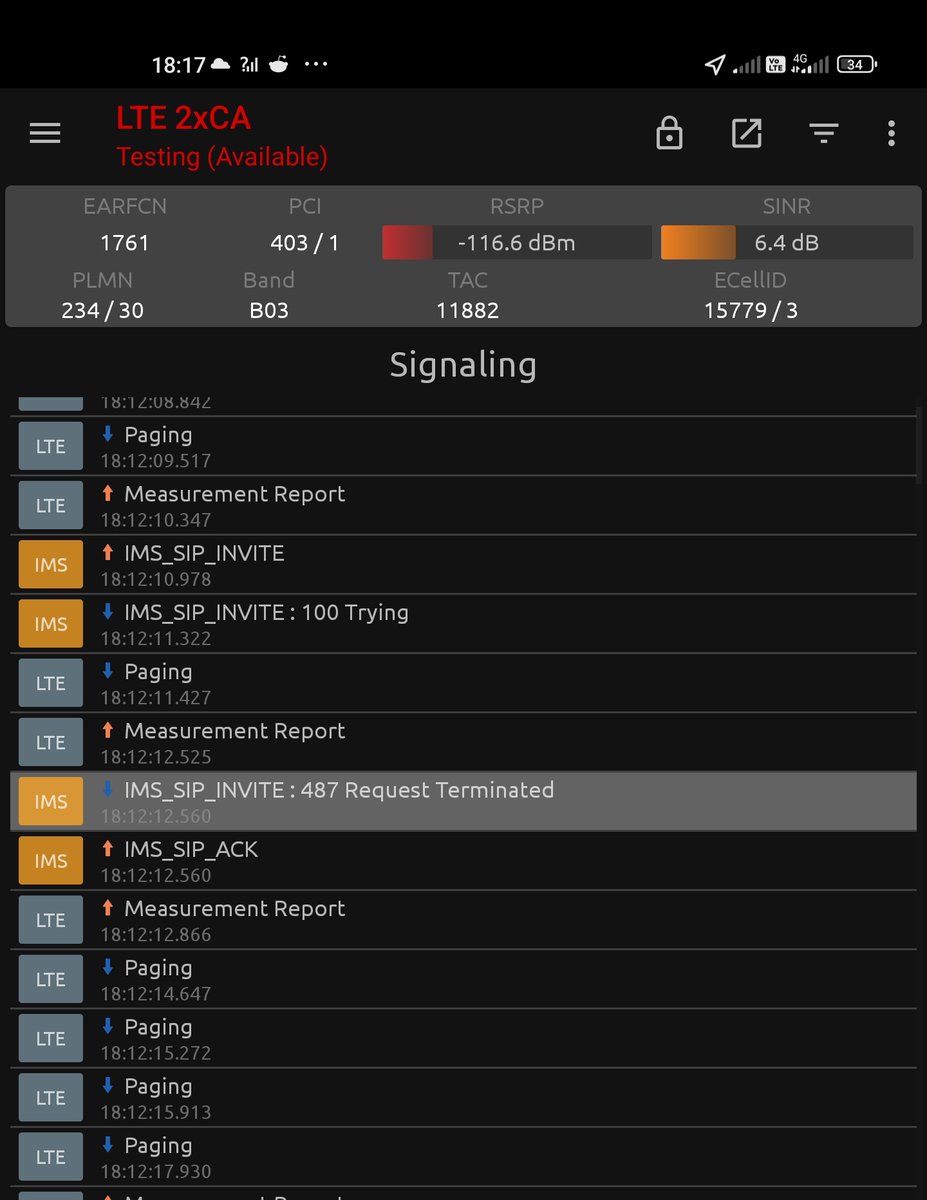 PedroClarke1's tweet photo. EE Voice Call Outage: IMS service which underpins 4G (VoLTE) and WiFi calling reporting "Service Unavailable".

Calling over 2G and 3G works while turning airplane mode on then off or otherwise detaching and reattaching from 4G/WiFi calling appears to bring back normal service. https://t.co/w8mIr6rqlR