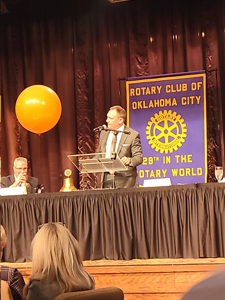Listening to James Loughridge with <a href="/okstate/">Oklahoma State Univ.</a> #research <a href="/okcrotary/">Rotary Club of Oklahoma City</a> #OrangePower #GoPokes