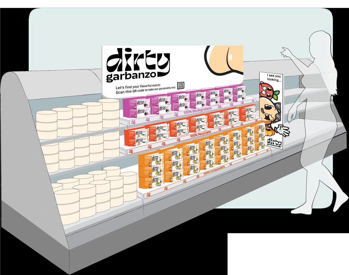 MHayesDesigns's tweet photo. Dirty Garbanzo, Desire the delicious 😏

Chase Design presented our class with the task of sustainably packaging an original hummus brand in a non circular form. Our group had a blast with this delicious dip and created a cheeky and suggestive brand with unique flavors! https://t.co/yiWsLW2dH8