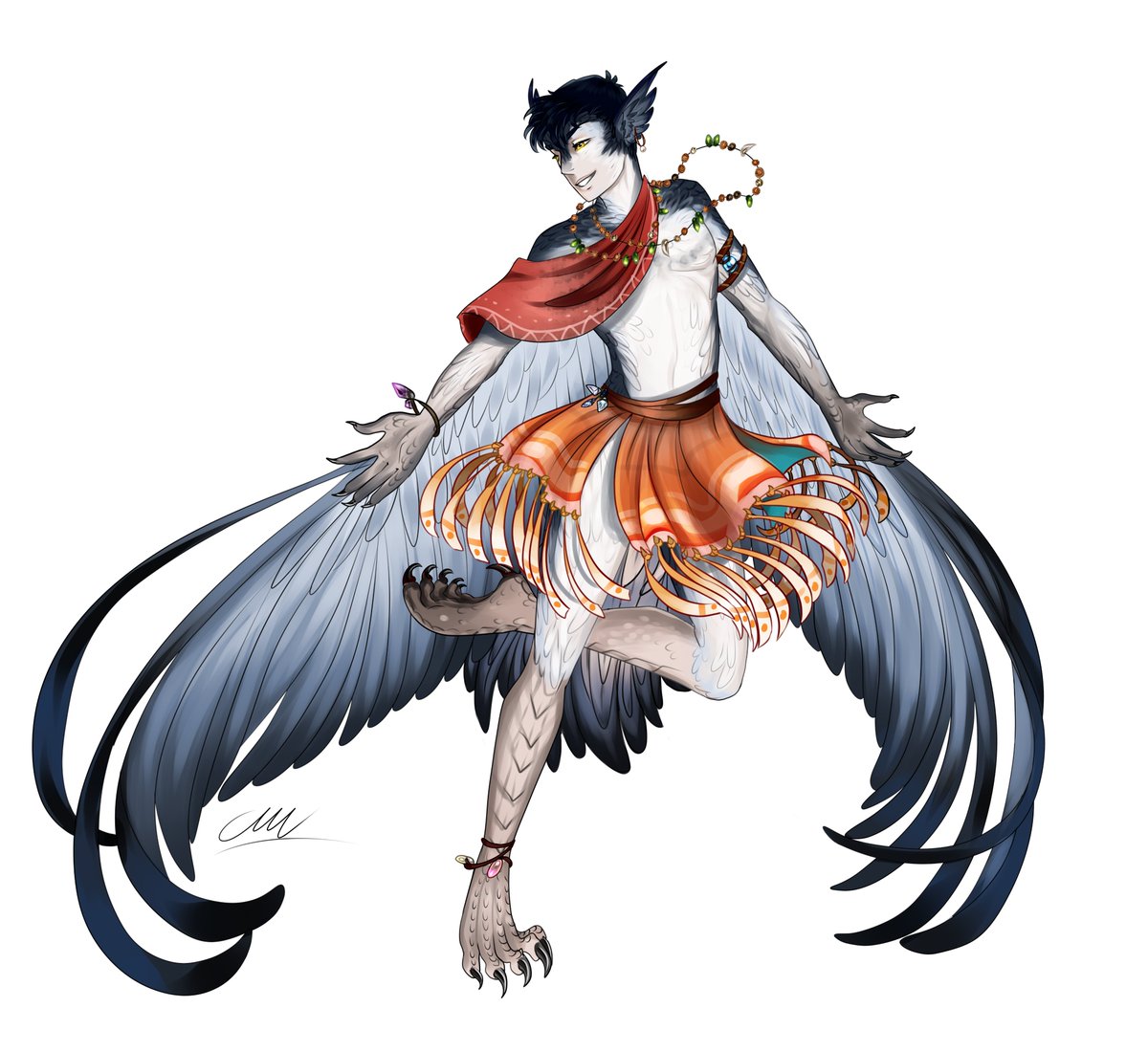 bettemus99's tweet image. Commission complete! Fantasy bird race, this one based on little blue penguin