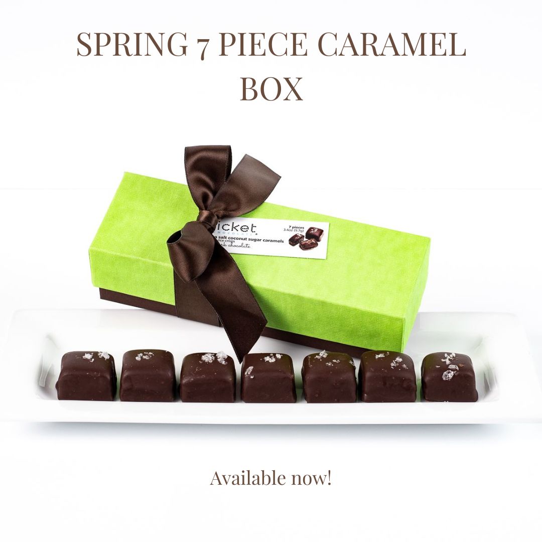 ticketchocolate's tweet photo. New product alert! Our Spring 7 Piece Caramel Box is available to purchase now! It’s the perfect treat to include in an Easter basket! You can find it on our website: https://t.co/JYetntpfAo 

#ticketchocolate #easter #easterbasket #spring #chocolate #easterchocolate #caramel https://t.co/XaCQeNE7hG