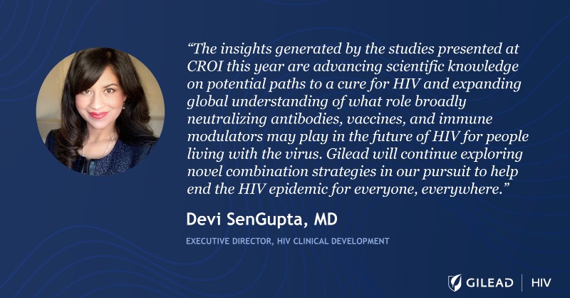 GileadSciences's tweet photo. New data and insights at #CROI2023 highlight our commitment to advancing scientific knowledge on potential pathways to achieve a cure for all people living with HIV. Read more: https://t.co/KIsQKX2Ylk https://t.co/bWg2k6ju6W