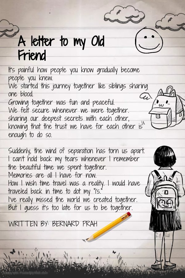 paaqwojo's tweet photo. Send this letter to your Old Friends. 

#poetry #friendship https://t.co/OATDXweolP