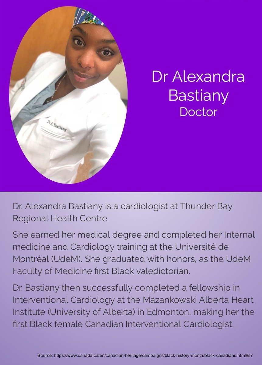 RHL_Inspire's tweet photo. Today, we looked at Dr. Alexandra Bastiany. She is the first Black female for interventional Cardiologist #BHM2023 #rhlinspires https://t.co/GW5htrtmdh