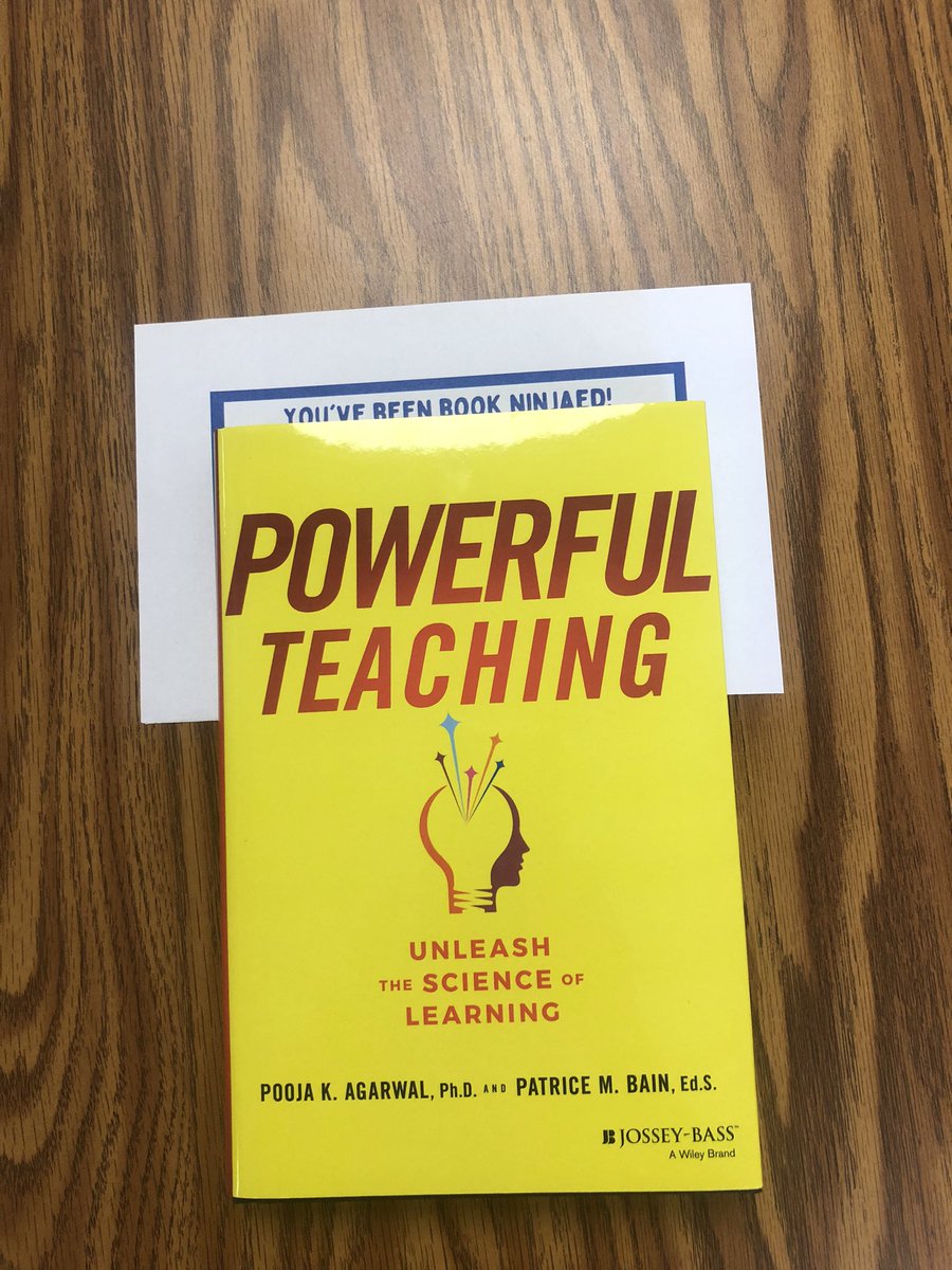 nbuckingham2's tweet photo. So excited! I have been book ninjaed! Looking forward to digging into “Powerful Teaching” and learning about “unleashing the science of learning” #d95bookninjas https://t.co/NeCXj1vkUT