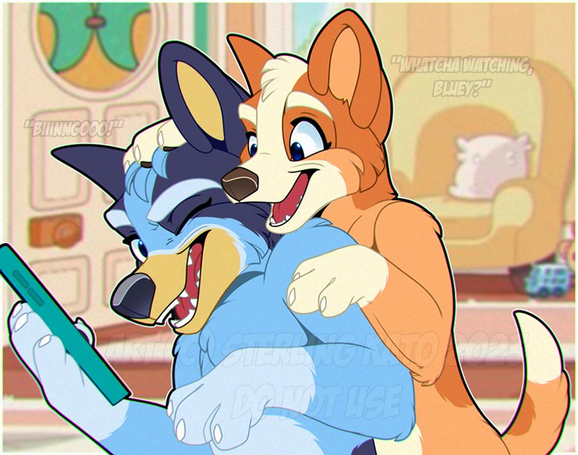 SterlingKato's tweet photo. #Bluey 
We got Bluey and Bingo. 
Muffin and Socks.
Now...
Whose next? https://t.co/OZVZL6wgK2