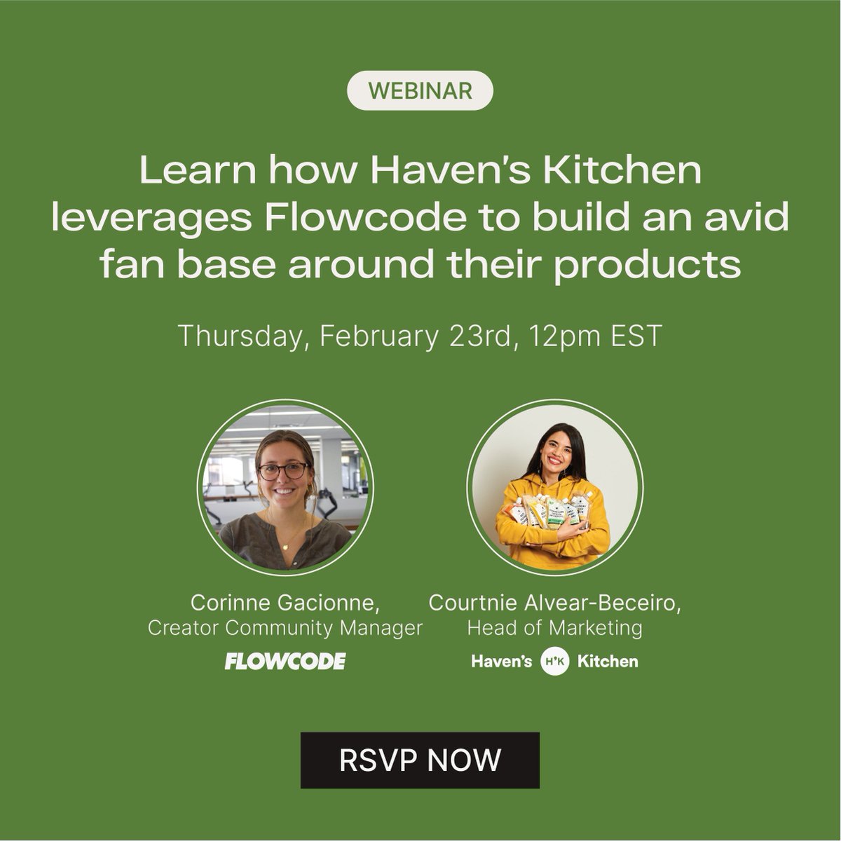 Flowcode's tweet photo. Introducing the winner of February's Flowcode ‘Campaign Of The Month’, @havenskitchen 👩‍🍳

Join us this Thursday @ 12 PM EST to learn how Haven's Kitchen leverages Flowcode to build an avid fan base around their products.
#webinar #campaign 
https://t.co/GaVuae9dAl https://t.co/zhM8Oz7evC