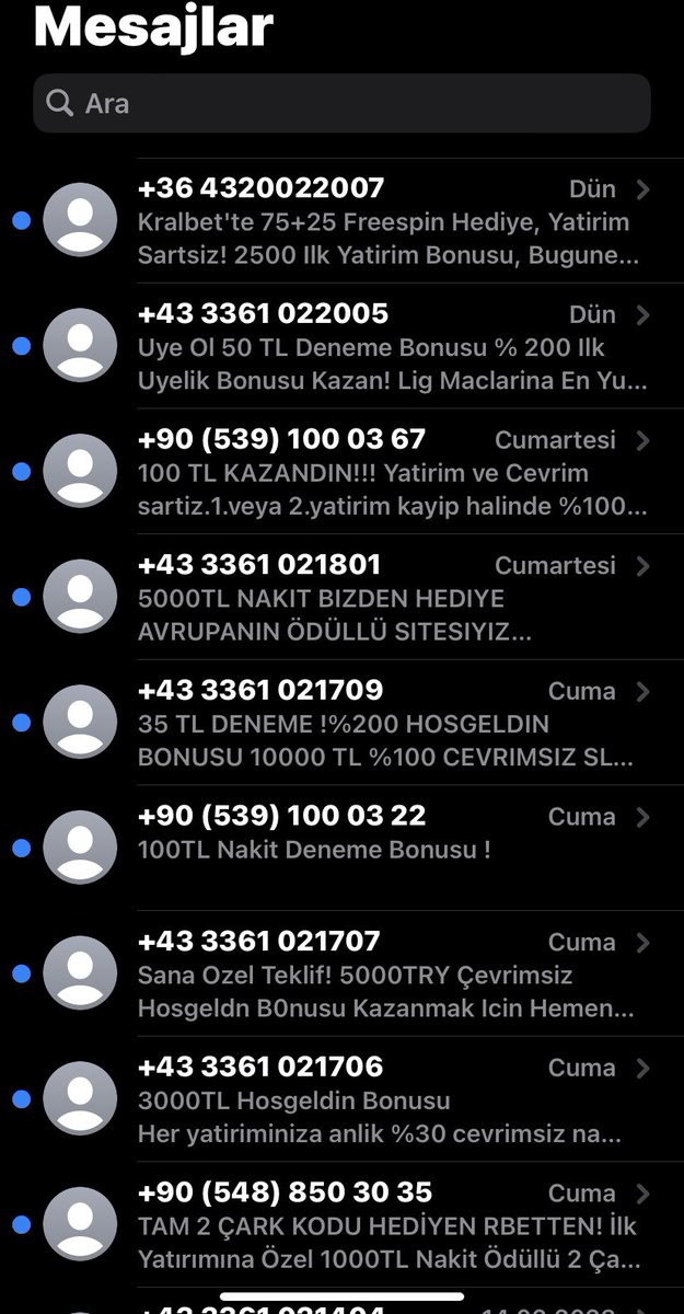 mesaj kutusu boyle olmayanla arayi acarim