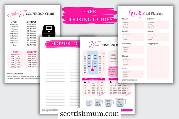 Free kitchen conversion chart and cooking guides.  Download at:

scottishmum.com