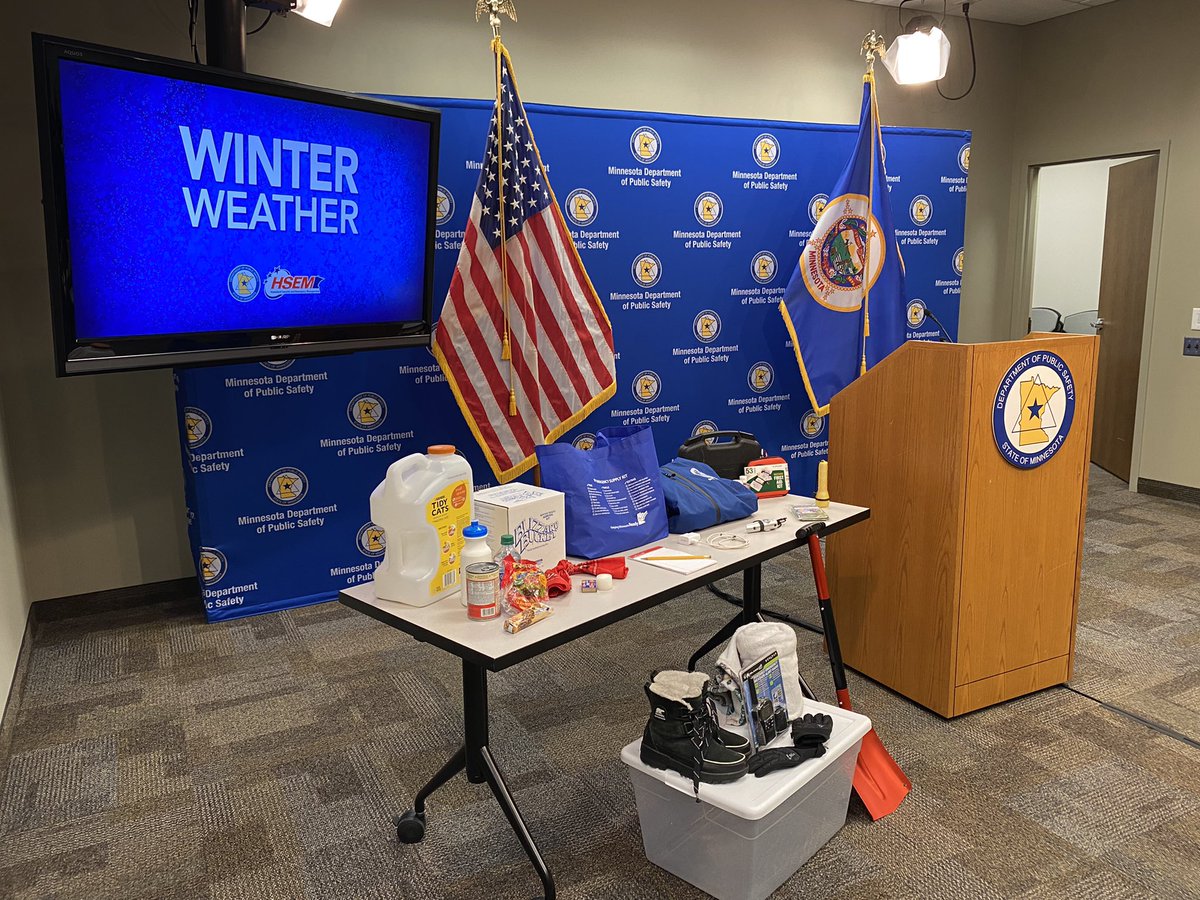 JonahPKaplan's tweet photo. SOON: Even winter pros like Minnesotans need a refresher ahead of what could be a historic snowfall. Watch live on @WCCO as @MnDPS_MSP, @MnDPS_SFM, @MnDPS_HSEM & @NWSTwinCities give updates on storm preps & potential impacts. @CBSNews @CBSEveningNews #wcco #nextweatheralert https://t.co/YxBUTpKv5K