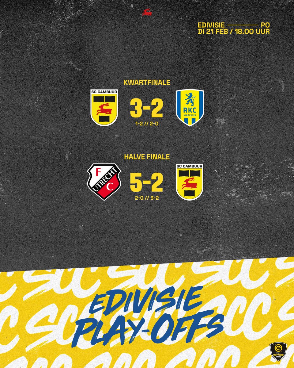 𝗚𝗲𝗲𝗻 𝗙𝗶𝗻𝗮𝗹𝘀... Het seizoen zit erop. 😞

#eDivisie #SCCambuureSports