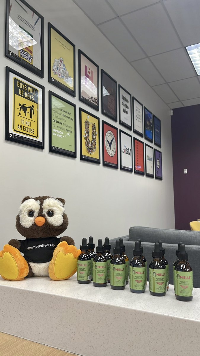 templediversity's tweet photo. Happening Tonight at 6pm! Come out and join us for this months Owl Talk! First 12 people get a FREE bottle of Mielle Rosemary and mint hair oil! #templediversity https://t.co/bwfirgCZZk