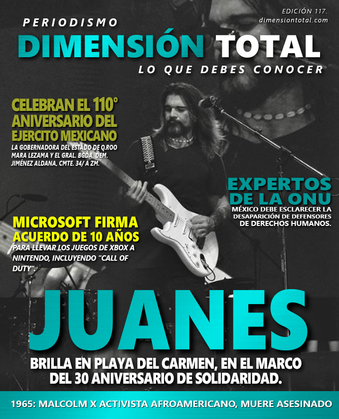 dimension_total's tweet photo. Lo Que Debes Conocer
Portada/Edición 117
21/Febrero/2023.
🌐 https://t.co/fUbyn7ipHp
@JUANES @susana_lopezz 
#news #noticias #dimensionews #loquedebesconocer #dimensiontotal #dt #DT #Juanes #ONU #MalcomX https://t.co/Xotd0LeeEm