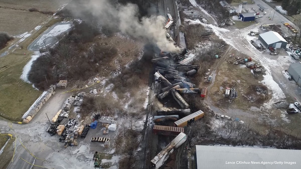 NRDC's tweet photo. We saw what happened when a train carrying hazardous materials derailed in East Palestine, Ohio. If we don’t take action now, the same could happen in Gibbstown, New Jersey. (thread 👇) https://t.co/96eT6ELrC0