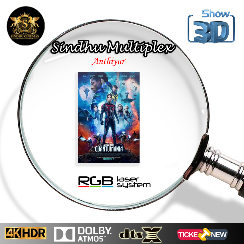 saisindhucinema's tweet photo. Marvel Studios’ Ant-Man and The Wasp: Quantumania, now playing #sindhumultiplex #anthiyur
#selfipoint #ilovesindhuCinemas #anthiyur #hfr3d #theater #cinema #flim #movielover #multiplex #dolbyatmos #4khdr #sindhucinemasmultiplex #sindhucinemas https://t.co/psgmajvtRK