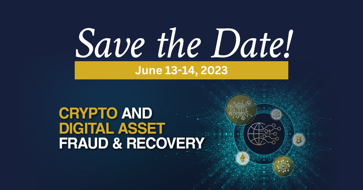 Mark your calendars!

Join C5 on June 13-14, 2023, for our Crypto and Digital Asset Fraud &amp; Recovery – London Event.

ow.ly/MJaW50MYttv

#C5 #C5Fraud