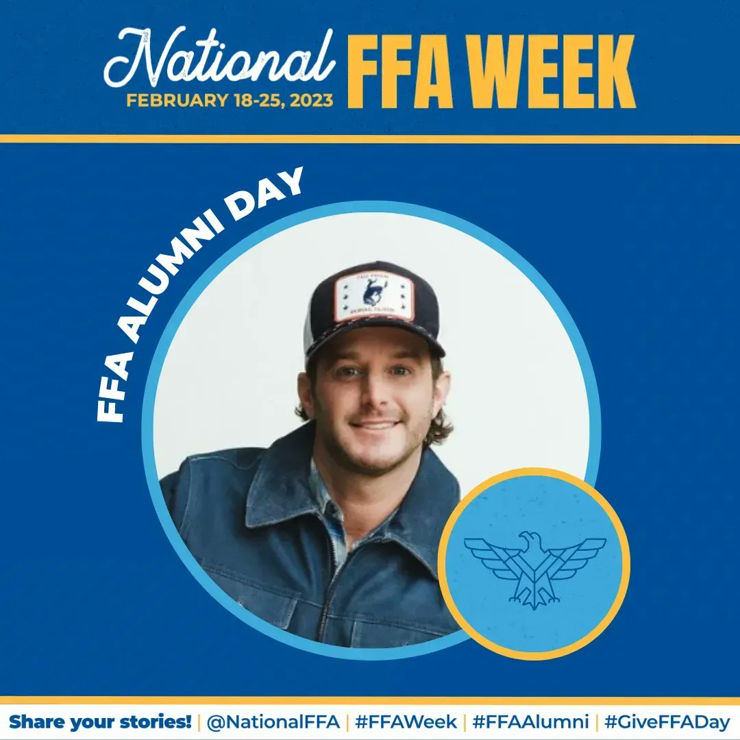 OfficialRFDTV's tweet photo. Happy FFA Alumni Day to our good buddy, @eastoncorbin! @NationalFFA

#FFAWeek23 #ForeverBlue #EastonCorbin https://t.co/m4BeZU5lec