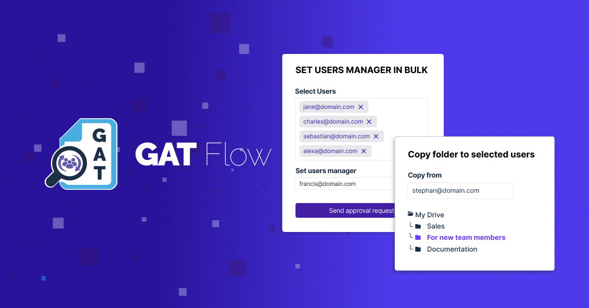 GATlabs_'s tweet image. GAT Flow covers everything - from Calendar Management to users' Gmail signatures, groups' management, Drive files, Contacts and much more..
Work smart and save BIG in admin time and effort
#GoogleWorskpace #GoogleAdmin