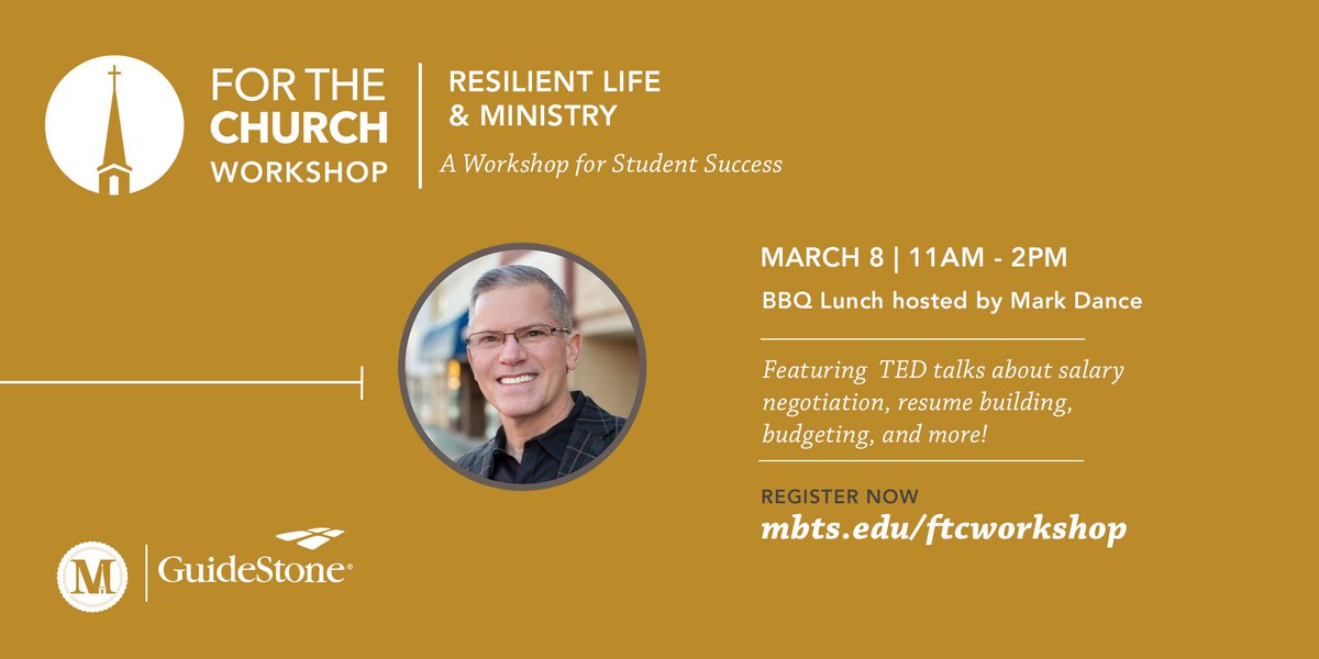 MBTS's tweet photo. Resilient Life and Ministry: a Workshop for Student Success is an FTC workshop hosted by Guidestone. Students are invited to a free BBQ lunch and hands-on afternoon to learn about practical life skills needed or life and ministry.

LEARN MORE: https://t.co/R3WbfPK2hL https://t.co/ujOD0wiaCg