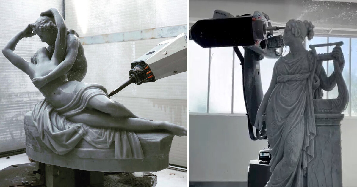 RobotShop's tweet image. Robot #Chisel in Italy carves detailed marble sculptures like a real artist rb1.shop/3IrvyeG