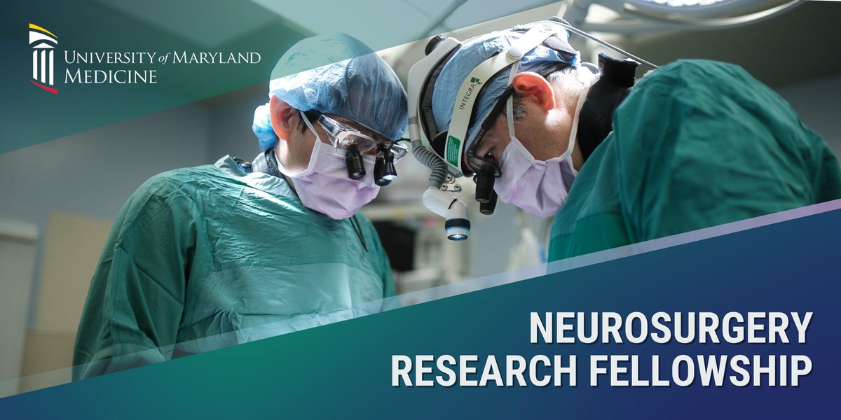 Consider applying for the University of Maryland Neurosurgery Research Fellowship. This paid+benefits position offers a mentored one-year experience in neurosurgery and clinical research. Observe cases and lead your own projects. Join our team: tinyurl.com/UMDSTC