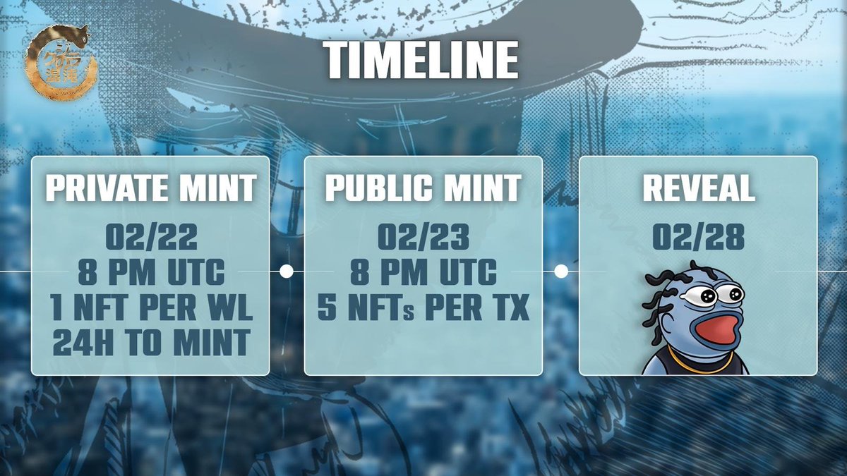 KujiraNoKonton's tweet photo. Only 24 hours to go until our Private Sale!

Let's take a look at the two phases of the Mint and how it all works! You'll find everything you need to know in this thread!

We'll cover :

➩ Phase 1 : Private Sale
➩ Phase 2 : Public Sale

Let's dive in! 🧵 https://t.co/LfqSDa8Ooj