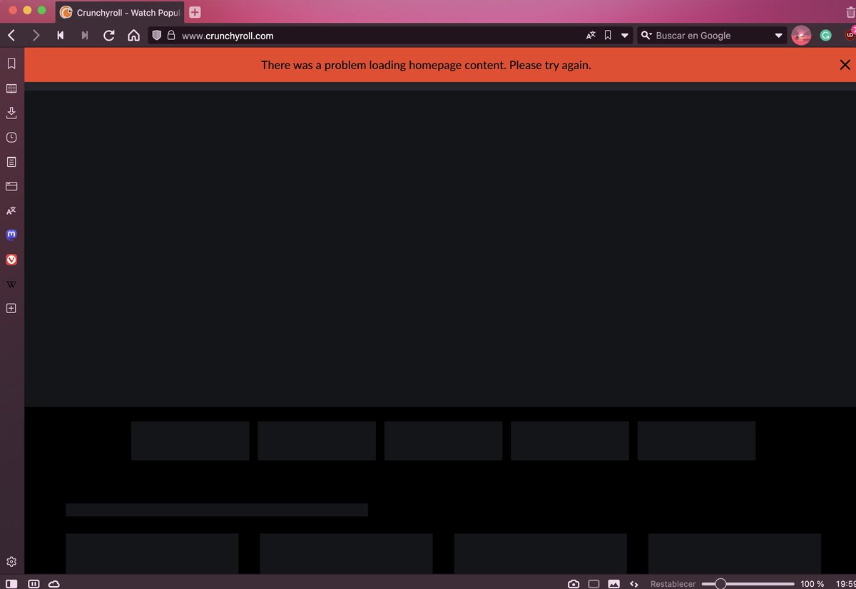 n3sb13's tweet photo. @Crunchyroll I have constant issues with the site crashing, it happens everywhere, from mobile to my playstation and even my laptop, but now it's too much nothing works! two days already with this issue, how can a paid service be so unreliable #disappointed https://t.co/Vq5AHYVoiF