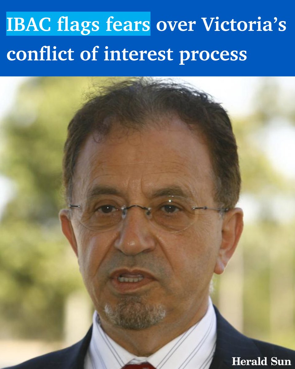 theheraldsun's tweet photo. Victoria’s corruption watchdog has flagged concerns over the state’s conflict of interest processes, as pressure mounts on the Assistant Treasurer over his share portfolio > https://t.co/3LTxYUNEu9 https://t.co/cNUCeVD47n