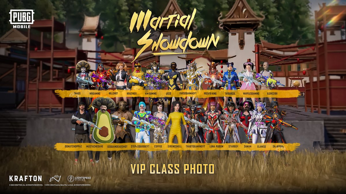PUBGMOBILE's tweet photo. Our VIPs are practicing hard to become a #MartialShowdown Master! Check out the in-game class photo and the behind-the-scenes video! 
#PUBGMOBILE #PUBGMVIP

📺 https://t.co/G6TgCIoHnP https://t.co/kz7pUm4ul2