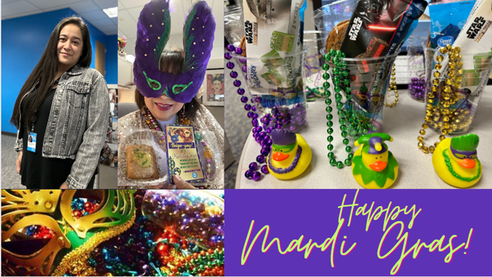 HROperations21's tweet photo. Day was filled with gumbo cook-off and enjoying #beignets from @nola_brunchsa! What a wonderful day to see so many smiling faces! #MardiGras @LifeAtATT #HROperations #Gumbo #GumboCookOff #NOLA https://t.co/sgGHcolsoD