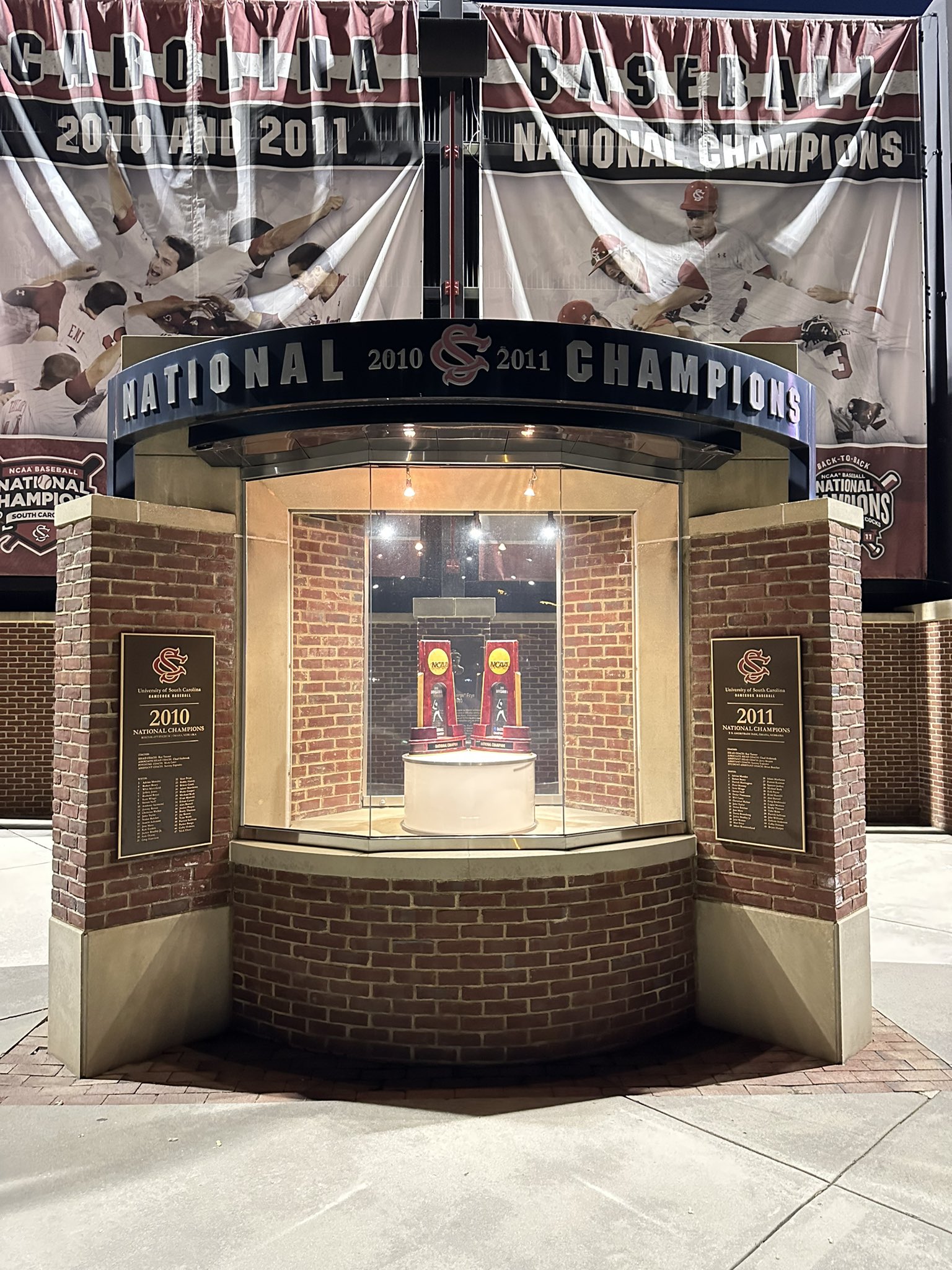 South Carolina National Championship trophy case