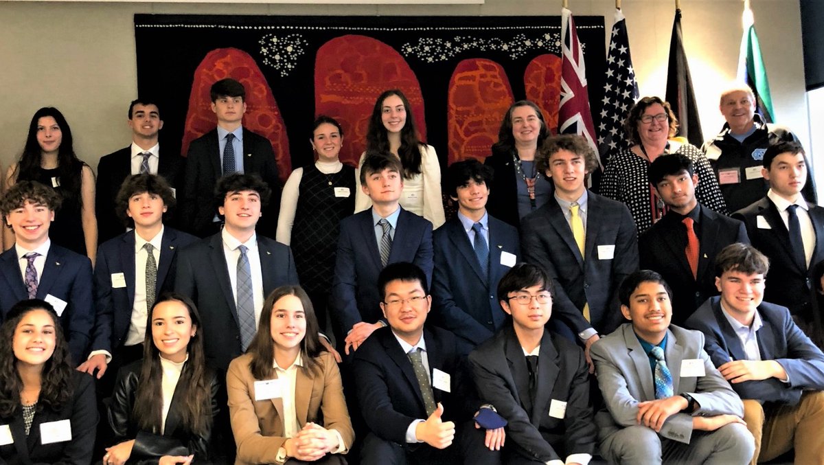 AusintheUS's tweet photo. Our Embassy team was delighted to engage with the outstanding next generation of global leaders from Dexter Southfield School (MA) and Park Tudor School (IN), who were in DC to participate in @NAIMUN LX - the North American Invitational Model United Nations.
#NAIMUNLX  #modelUN https://t.co/DZsvCee0bD