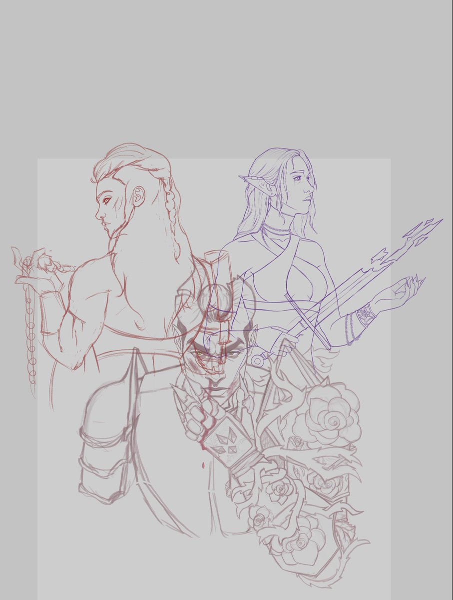 _Jacen_'s tweet photo. My computer died, so now I return to the WIP graveyard to work my iPad… 😩✨ #DnD https://t.co/2Lj2tTFzXl