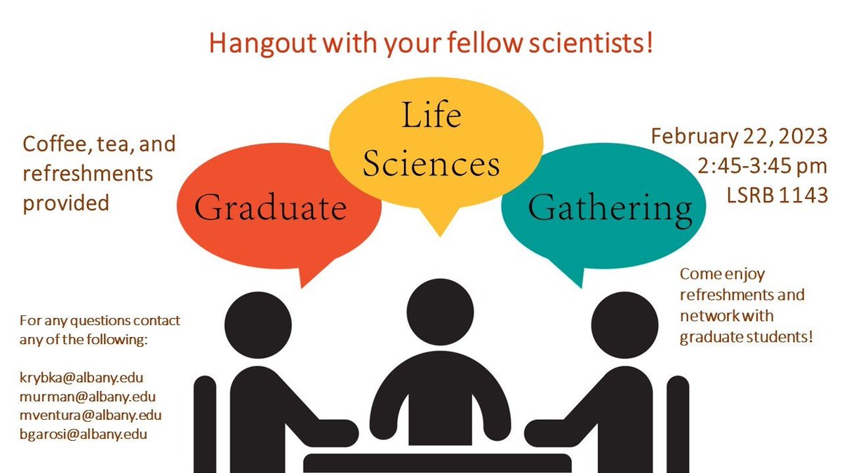 If you're a science graduate student at UAlbany come to the Graduate Gathering in the LSRB tomorrow afternoon!