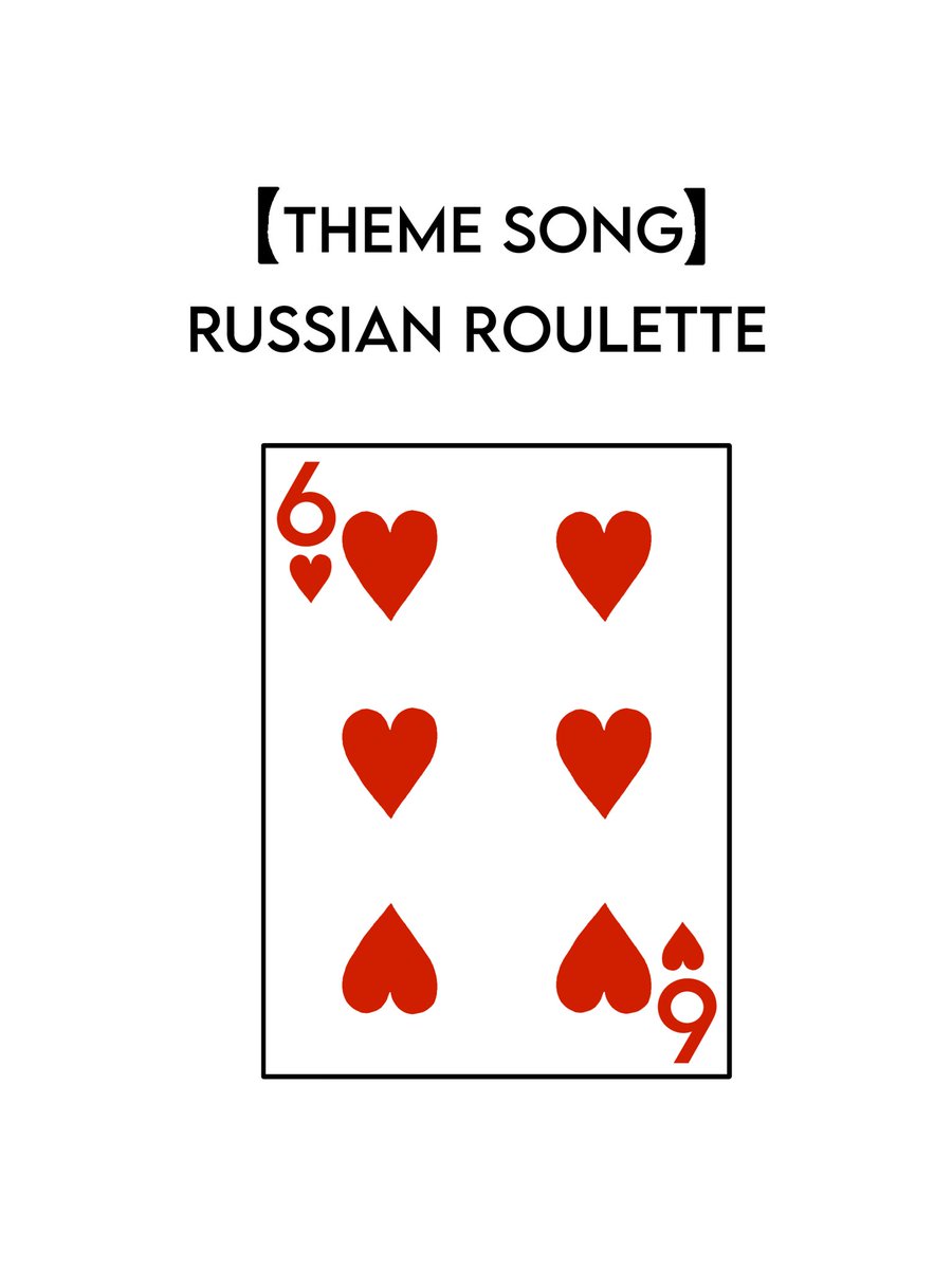 nordesteland's tweet photo. THEME SONG 
GAME: RUSSIAN ROULETTE 
DIFICULDADE: 6 DE COPAS

Esse jogo irá definir as posições de cada um dos participantes da THEME SONG. Nele irão aparecer números de 1 a 6, cada um representando uma posição. https://t.co/npQIqIg2SM