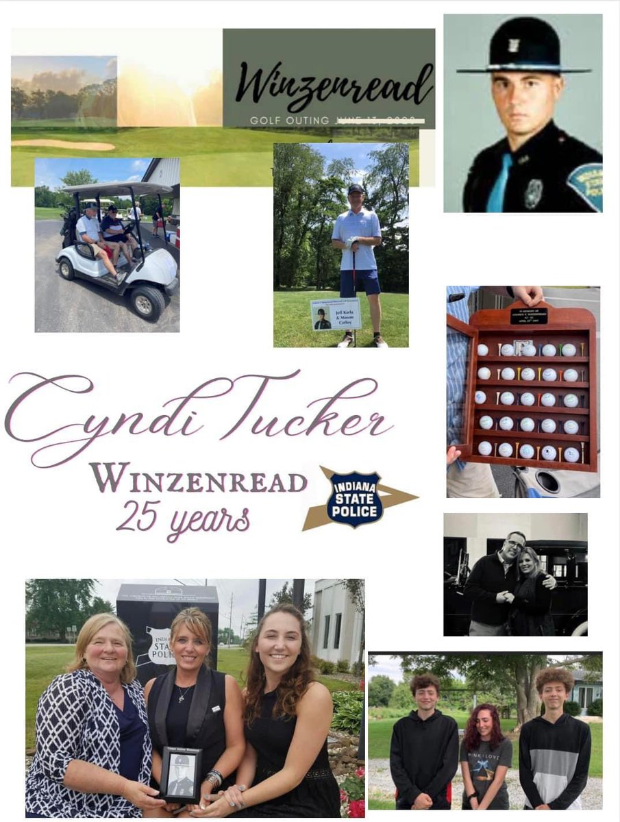 indianacops's tweet photo. Congratulations Cyndi Winzenread Tucker on receiving the 2023 Legacy Award!
After the loss of her husband, Indiana State Trooper Andrew Winzenread, Cyndi started a golf tournament that through the years has given over $500,000 in scholarships. 

Congratulations! https://t.co/peIWw7BhpL