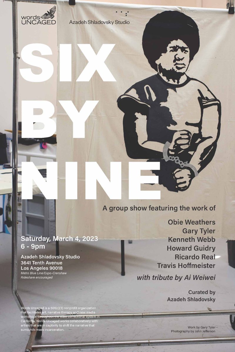 wordsuncaged's tweet photo. WordsUncaged in collaboration w/ Azadeh Shladovsky Studio is pleased to present SIX by NINE, an exhibition &amp; art sale benefiting WordsUncaged on March 4th 6-9pm. Student engagement workshop March 4th, 4-6pm. Preview by appointment March 3rd (book via studio@azadehshladovsky.com) https://t.co/WQcvASDzV3