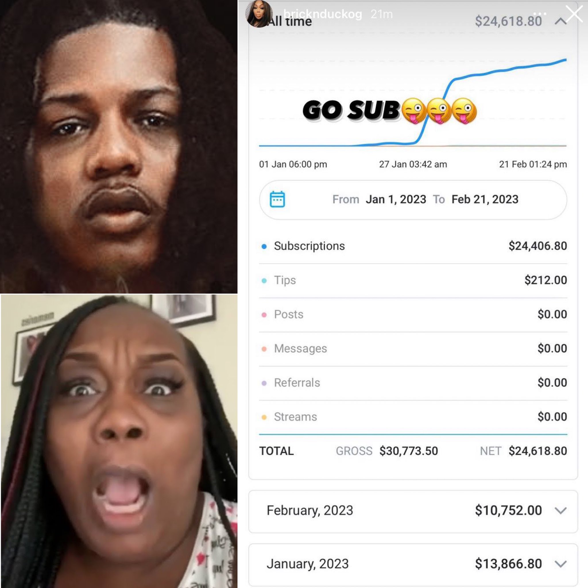 My Mixtapez on X: Fbg Duck's mom shows proof that's she's made $35K from  OnlyFans in a month 😳 t.cooI95h9xVem  X