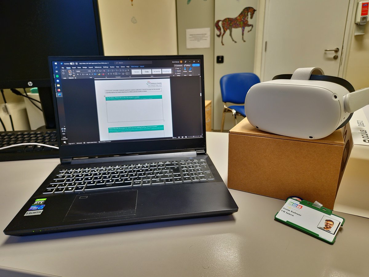 Week 4/Day 4 at <a href="/CHIatCrumlin/">CHI at Crumlin</a> working with <a href="/AnneMarieCasey1/">Anne-Marie Casey</a> and Sarah Carroll. A lot of stuff going on, and a huge amount of information to absorb, but it is such a refreshing and enriching working experience to apply #VR in a paediatric clinical setting.