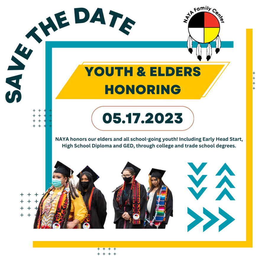 NAYAFam's tweet photo. Mark your calendars!  
NAYA’s Youth and Elders honoring is happening May 17, 2023! We will take this time to thank our elders for their guidance and wisdom and honor our youth for their achievements. More info to come! 

#PortlandYouth 
#NAYA 
#PortlandNativeCommunity https://t.co/BYVEMC8qST