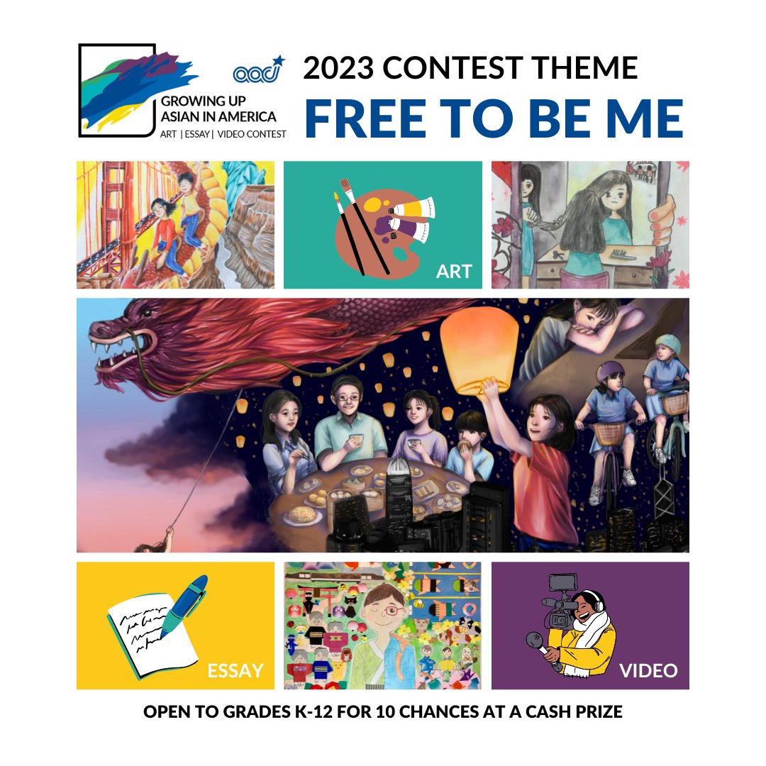 StandwithAAs's tweet photo. Calling all K-12 students! Share your voice with your community AND win up to $1,000! AACI and @nbcbayarea's annual Growing Up Asian in America youth art, essay, and video contest is accepting submissions. Visit https://t.co/89l8d36Vvz to learn more!
#growingupasianinamerica https://t.co/L1QJ7XpTVs