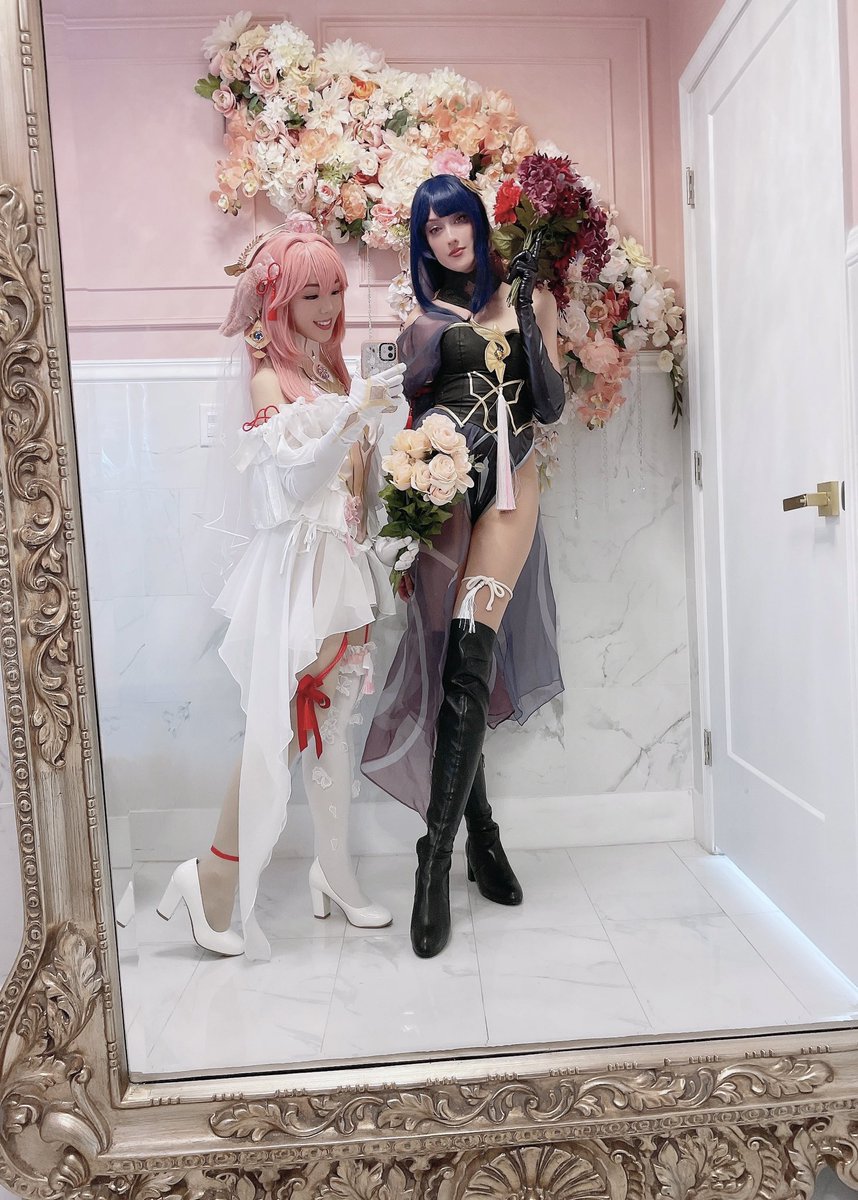 kyatorincos's tweet photo. Yae Miko x Raiden Shogun 💍

This counts as a couples cosplay right? 😌💖 https://t.co/YnnVkcdtiA