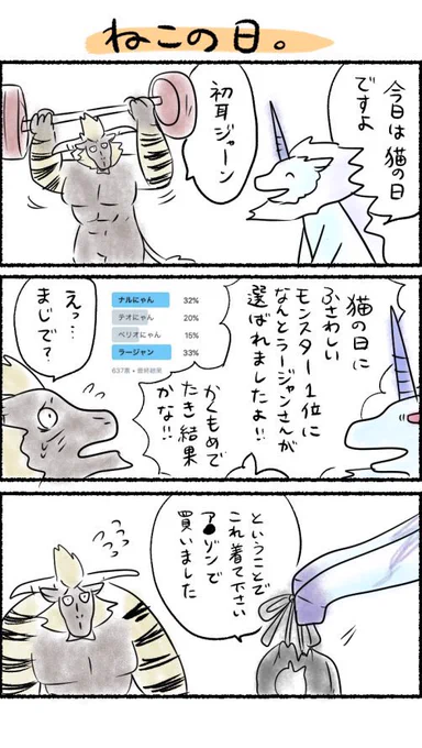 すごく前に描いた、猫の日のラージャン🐈🐾 