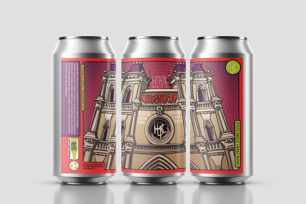 We’ll be releasing a Cherry Tripel Sour THIS FRIDAY // LIMITED RELEASE! MONASTERIUM #hysteriabrewingco #craftbeer #visithoco #visitmd #brewery #brews #sour #sours #taproom #cheers