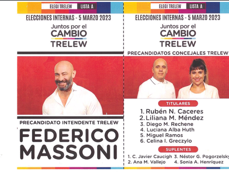 rubencacerestw's tweet photo. "ELEGÍ TRELEW" es la única lista dentro de "Juntos Por el Cambio Trelew" donde estan representados los tres partidos de la alianza: UCR, POLO SOCIAL y PRO además de INDEPENDIENTES. https://t.co/1ni89VSTts