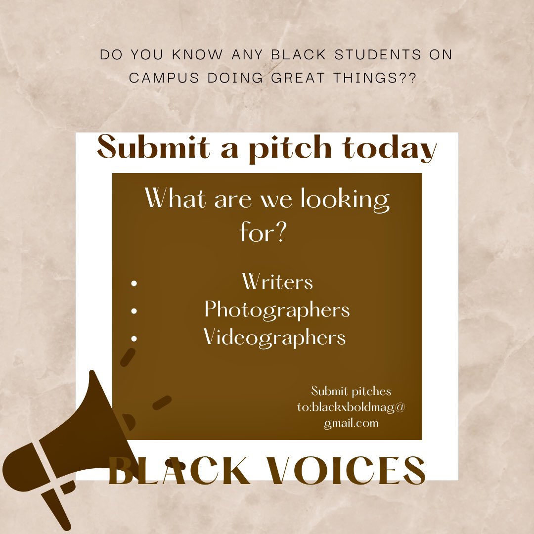 Black X Bold is collaborating with The Lantern to profile exceptional people and organizations at Ohio State. If you or someone you know has a unique success/has done something to benefit people of color at Ohio State, submit a pitch today! Due Feb 25 at 11:59PM