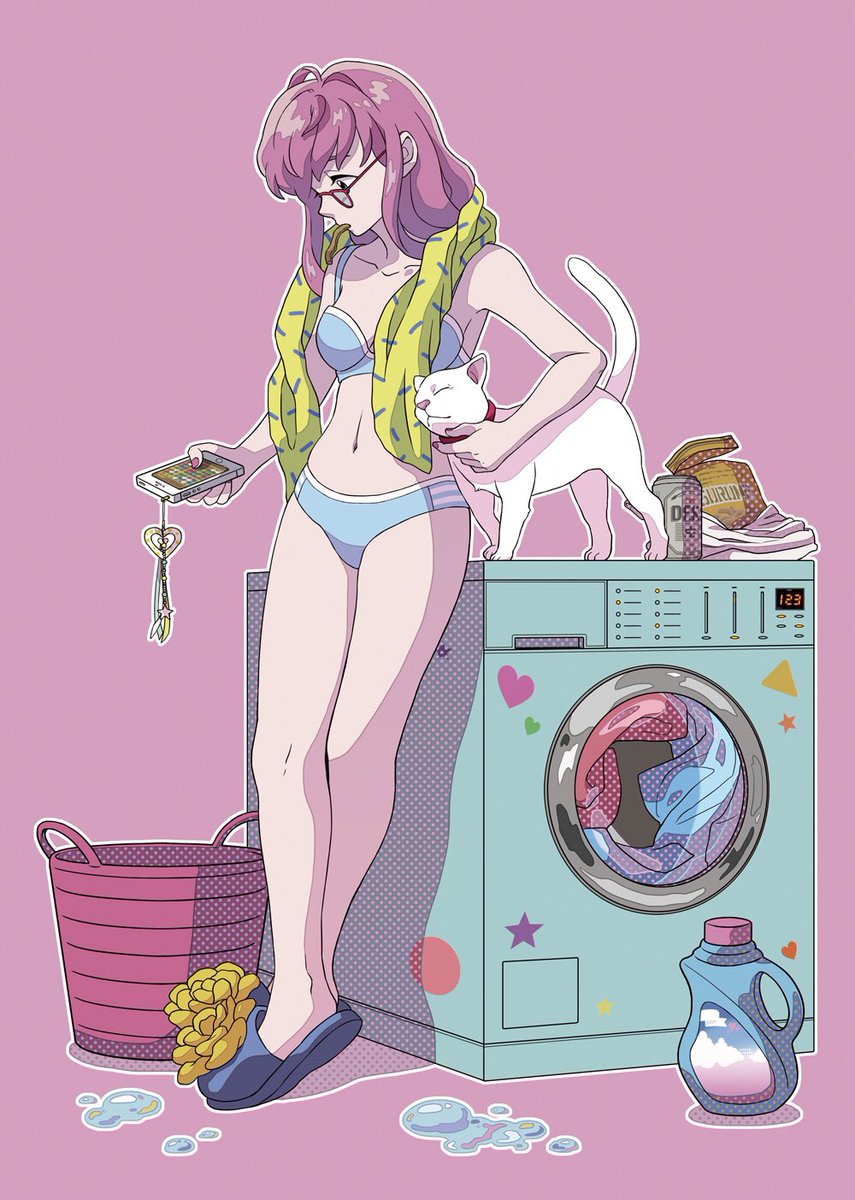 「猫の日という事で約10年前のイラストをペタリ。とても懐かしい…そして線画が細い 」|こまやま明/コミティアJ15aのイラスト
