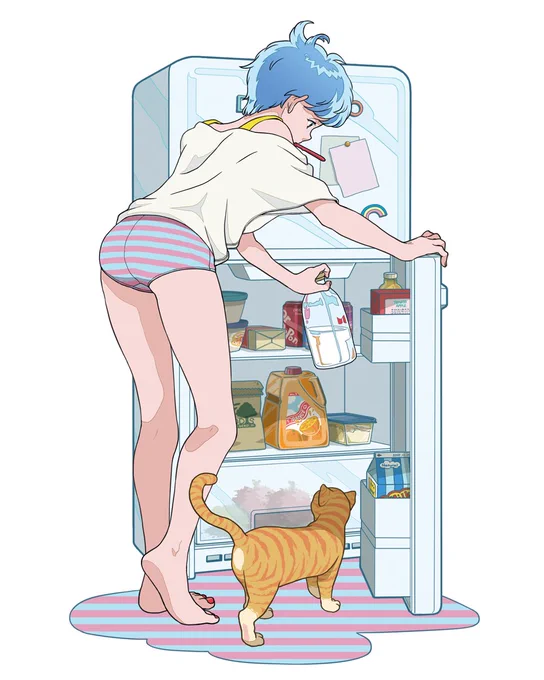 猫の日という事で約10年前のイラストをペタリ。とても懐かしい…そして線画が細い 
